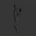 Futuristic Mechanical Armor Suit With Gray Metallic Design And Protective Gear