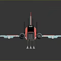 Colorful 3D Fighter Jet Render With Red Blue White Sleek Design And Detailed Wings Tail