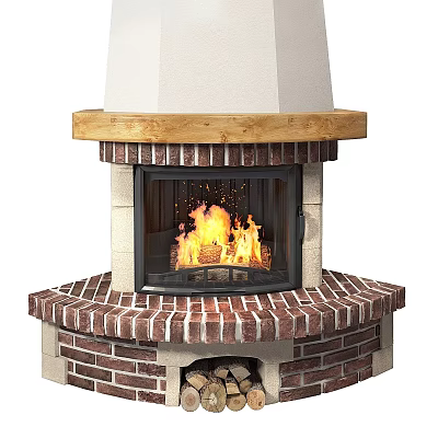 Modern Fireplace Charsaille Noel Flame Fireplace Cozy 3d model