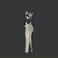 Stylish Blue And White Pattern Two Piece Outfit With Halter Top And Long Skirt