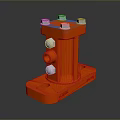 Red Metal Lighting Combination Bracket With Bolts And Mounting Holes