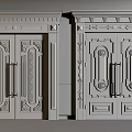 Ornate Copper Double Doors with Intricate Carved Patterns and Decorative Frames