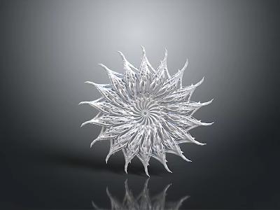 Unique Stylish Apparel With Spiral Crystal Design And Transparent Details 3d model