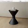 Modern side-to-side wooden side-to-side round side-to-side 3d model