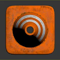 Orange And White Striped Safety Traffic Cone On Black Reflective Surface