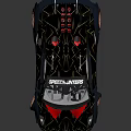 Speedhunters Themed Black Red Patterned Sports Car With Rear Spoiler Red Wheels