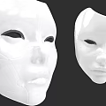 White Human Face Masks With Smooth Surface And Black Eye Openings