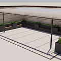 Outdoor Canopy With Transparent Roof Metal Frame In Patio Area White Floor Green Plants Along Wall