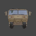 Military Green Large Functional Vehicle With Multi Wheel Cargo Bed And Spare Tire