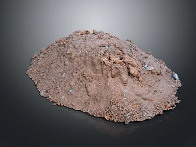 Pile of Natural Garden Soil With Small Stones And Fine Particles 3d model