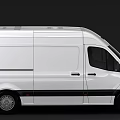 White Mercedes Benz Cargo Van Exterior Design For Commercial Transport Use