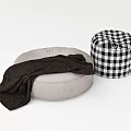 Modern Sofa Stool Lazy Sofa Round Sofa Blanket Stool Shoe Stool Pedal 3d model