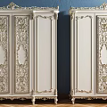 Ornate Classic White Wardrobe Design With Intricate Carved Details And Elegant Finish