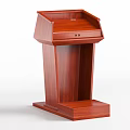 Classic Brown Wooden Podium With Smooth Surface And Panel Base Design 3d model