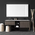 Modern sink bathroom counter basin combination 3d model