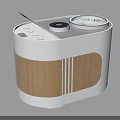 Modern White Daily Use Humidifier With Wooden Accents Top Control Panel And Digital