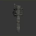Browning Machine Gun Browning Gatling White Machine Gun Machine Gun Bullet Military 3d model