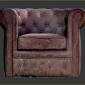 Retro Pink Leather Armchair With Tufted Button Details Scroll Arms And Comfortable Seat Design