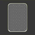 Minimalist Dining Table With White Metal Frame And Transparent Glass Top Featuring Intricate Cutout Pattern