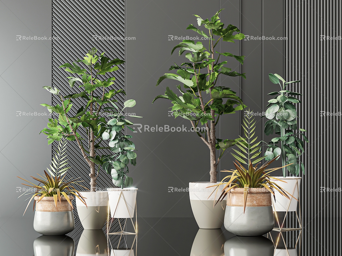 modern potted plant potted plant 3d model