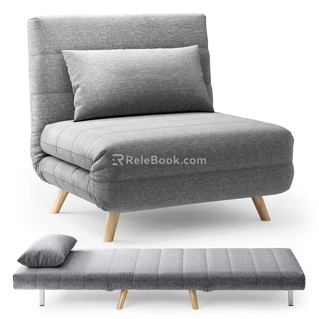 Nordic Single Sofa Single Chair 3d model