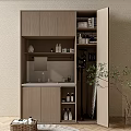 Modern Wooden Bathroom Cabinet With Storage Shelves And Toiletries Organizer
