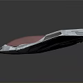 Futuristic Spacecraft With Triangle Shape Gray And Pink Exterior For Advanced Space Exploration Missions