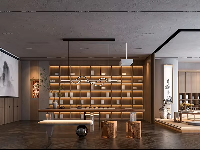 New Chinese Teahouse Tea Room 3d model