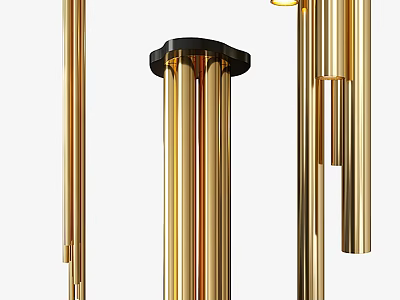 Modern Luxury Gold Metal Cylindrical Ceiling Light For Contemporary Interior Design 3d model