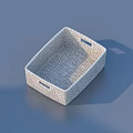 Woven Light Gray Storage Basket with Handles Modern Simple Design for Home Organizing