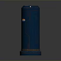 Blue Cylindrical Military Weapon With Orange White Stripes And Durable Structure