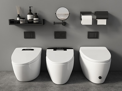 Toilet Smart Toilet Bathroom Small Bath Supplies Bathroom Supplies Toilet Paper Box 3d model