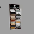 Modern Multi Tier Display Shelving Unit with Various Material and Color Samples 3d model