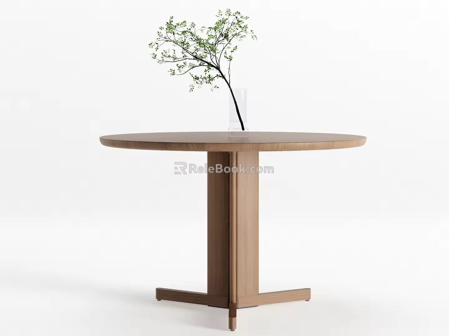 Modern Log Round Table 3d model