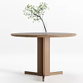 Modern Log Round Table 3d model