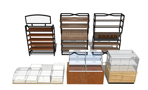 Modern Shelf Bread Rack 3d model