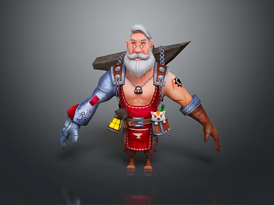 Blacksmith's Shop Forging Blacksmith's Shop Forging Cartoon Blacksmith 3d model