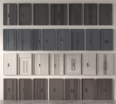 Modern Security Doors With Multiple Color Options And Stylish Panel Designs 3d model