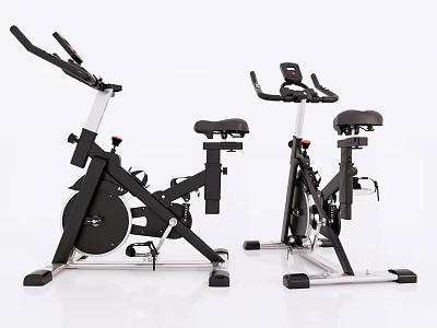 Modern Exercise Bikes For Home Fitness With Adjustable Seats And Digital Displays 3d model