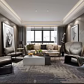 Modern Luxury Style Living Room Interior Design With Cozy Furniture And Elegant Artistic Decorations