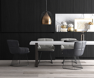 Modern Dining Table and Chair Combination Dining Table and Chair 3d model