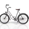Vintage Dark Bicycle with Brown Leather Seat Classic Frame and Fenders Retro Design