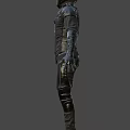 Back View Of Black Leather Jacket With Straps And Brown Helmet In Dark Background