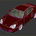 Red Porsche Sports Car With Sleek Exterior And Shiny Reflective Surface Design