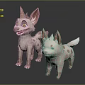 Game And Movie Character Featuring Pink Spotted Cartoon Dogs With Big Ears And Lively Expressions