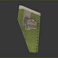Residential Two Story House Model With Sloped Roof Green Lawn And Aligned Bushes