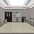 Elegant New Chinese Style Meeting Room With Comfortable Fabric Sofa Sets And Classical Calligraphy Decor
