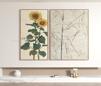 New Chinese Plant Painting Decorative Painting 3d model