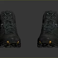 Dark Green High Top Hiking Boots With Non Slip Sole Breathable Mesh And Orange Accents