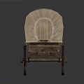 Vintage Covered Wagon With Canvas Top And Wooden Wheels Design